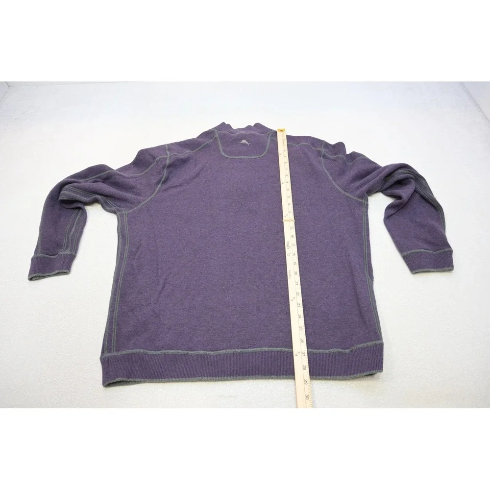Tommy Bahama Quarter Zip Pullover Sweater Reversible Mens XL Purple Excellent